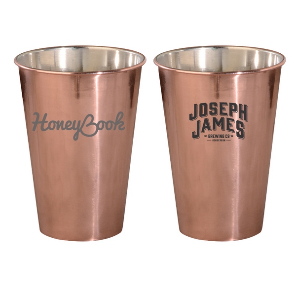 DST51833 16 Oz. Copper Plated Pint Glass With C...